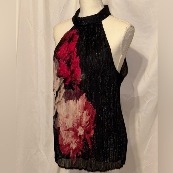 Worthington Black and Red Floral Blouse - Picture 4 of 9